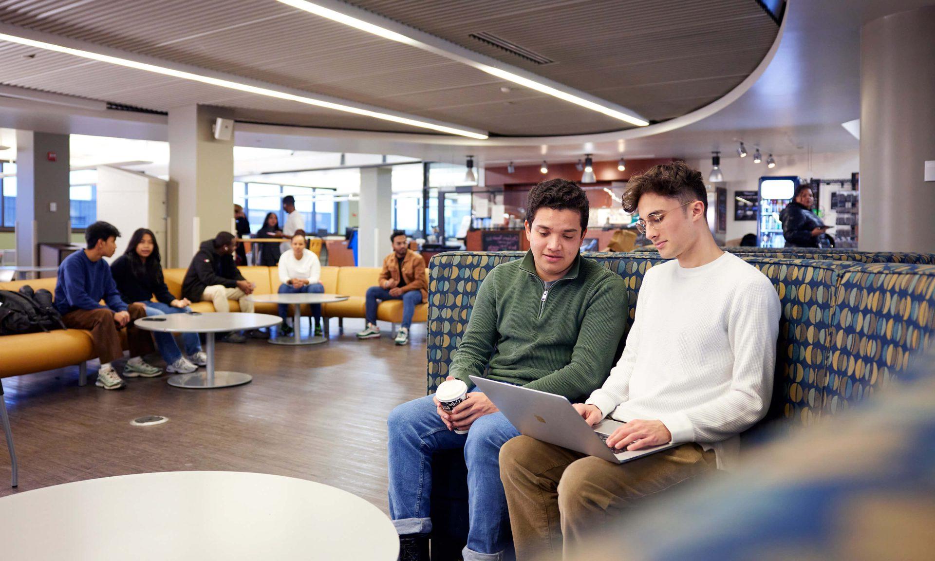 Students in the commons area.